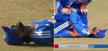 Tilak Varma Hurt After Brian Bennett's Fierce Shot Strikes Him at Cover